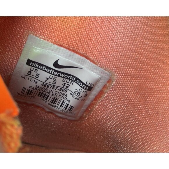 Nike Zoom Hyperfuse 2011 Men's Basketball Shoes  469757-800 Orange/Gray 8.5 US - Picture 8 of 8